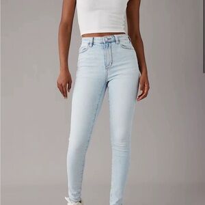 American Eagle High Rise Jeggings, light wash.